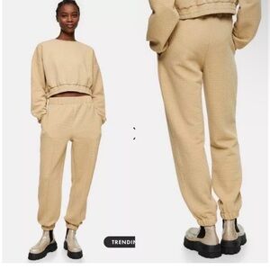 Topshop Quilted High Rise Relaxed Fit Jogger Sweatpants. Size Small.
